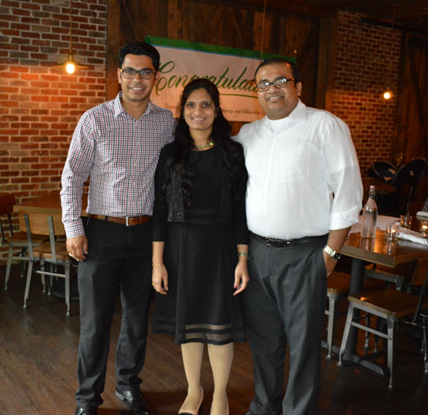 Three ahn nephrology fellows standing together in restaurant
