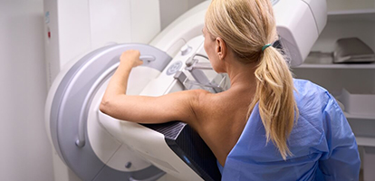 An AHN patient getting her mammogram