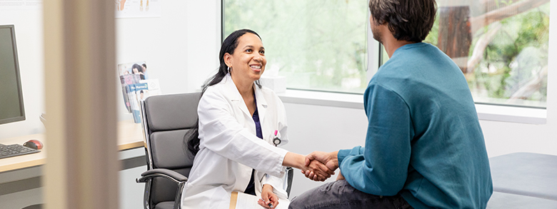 Allegheny Health Network doctor shaking patient's hand