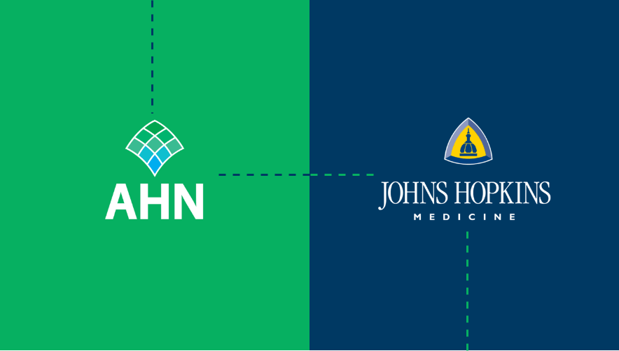 A graphic of AHN and Johns Hopkins logos.